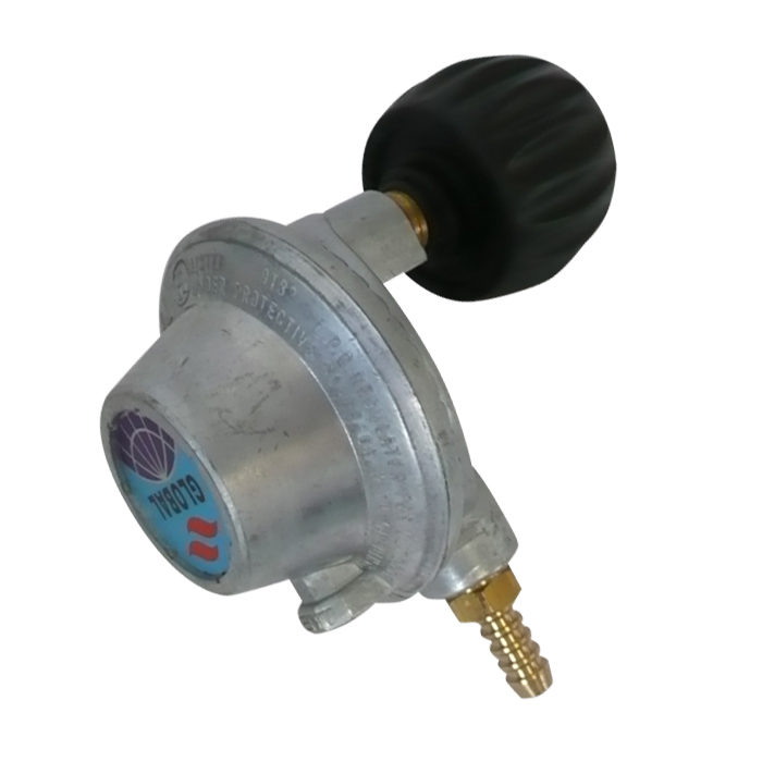 3kg QCC LPG Angled Regulator and 8mm Tail - The Gas Shop