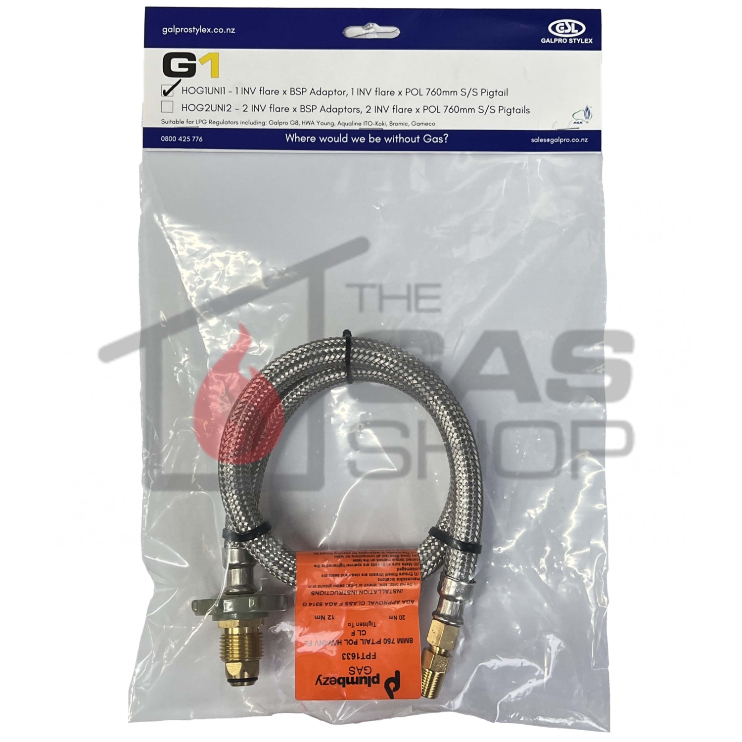 G1 Universal Pigtail Single Kit - The Gas Shop